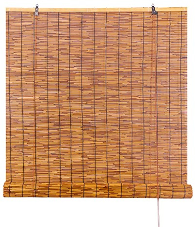 LLPEIJIE026 Store Enrouleur Bambou,Rideau De Roseau,Tissés À La Main,Store en Bambou Exterieur,Store Venitien,Rideau de Paille,Stores Opaques,avec Levage,Personnalisable (110x250cm(43x99in))