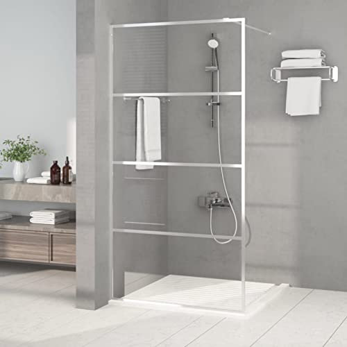 Chusui Schermo doccia in vetro ESG trasparente, divisorio per vasca da bagno, doccia bagno, pannello doccia per bagno, argento 100 x 195 cm