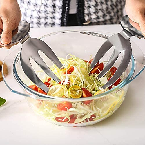 MMCCHB 2-Piece pack Salad Hands,Stainless Steel Salad Servers for Serving & MiXing Salad, Pasta, Fruit and More On Your Kitchen Counter.,9.4*16.8