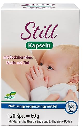 Still-Kapseln mt wertvollem Bockshornklee, Biotin, Zink | Speziell für Mütter in der Stillzeit | In Deutschland hergestellt | Laborgeprüft | Vegan | 120 Kapseln