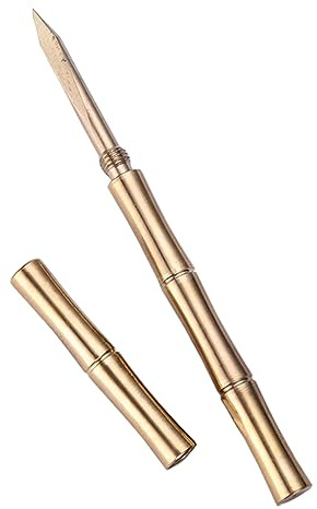 Sdjdhej Brass Bamboo Needle Puerh Tea Knife with Safety Cover 1Pcs Multifunctional Ice Pick Tool Made Needle Ice Cone for Kitchen,Bars,Picnics,Camping and More