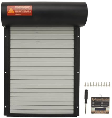 Porte de poulailler - Outil d'ouverture de synchronisation en métal Volet Roulant, ouvre-Porte Automatique de poulailler, for fermes d'élevage(Schwarz)