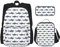 UVBDF 3-teiliges Fisch- und Hai-Rucksack-Schultaschen-Set für Reisen, Lernrucksack, Lunchbox und Federmäppchen, Schwarz , Einheitsgröße, Schulranzen-Set