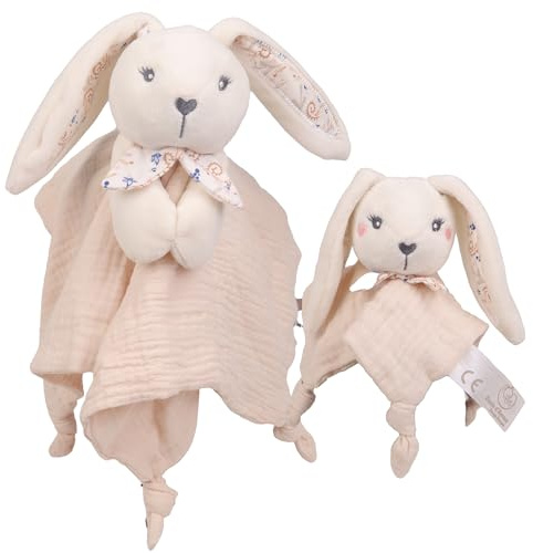 Dodo d'amour - Duo Doudou de Séparation - Lapin - 053051 - Beige - Enfant - Parent - Cadeau Naissance - Peluche - Bébé - Doux - Lavable en Machine - Design Français - À Partir de 0 Mois