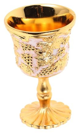 ULTECHNOVO Copa De Vino Blanco Tipo Cáliz Aleación De Zinc Copa De Vintage Relieve para Bebida Decorativa para Regalos Renacentistas y Decoración Medieval Casa u Oficina