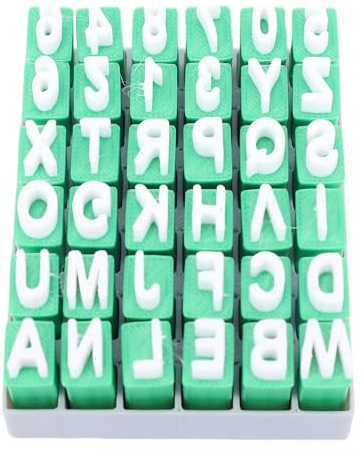 Drfeify Alphabet Stamps Set for Clay Pottery, Number and Alphabet Symbols Small Press Fondant Embosser DIY Tool