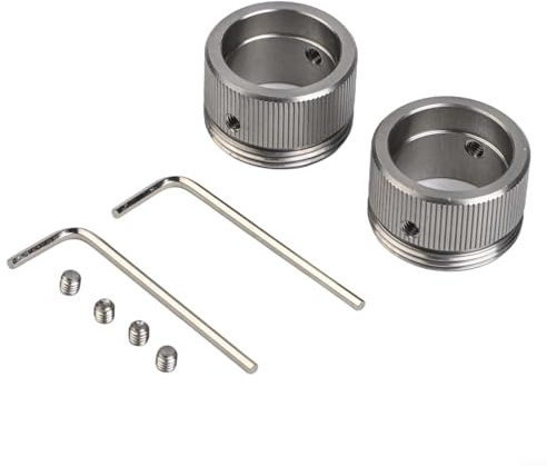 FACULX Adaptador de válvula de calefacción de acero inoxidable, adaptador de termostato M30 x 1.5 para válvula Ra/Rav/Ravl, válvula de radiador cabeza termostática con tornillos (2 piezas)