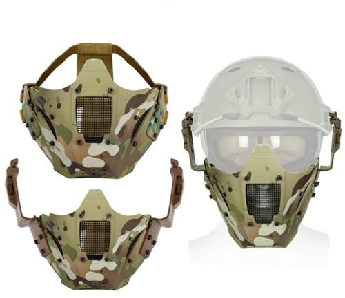 Airsoft Fast Helmet Half Face ‎Mouth Mask,Tactical Outdoor Face Protective for Adult Men Women Role Playing CS Games