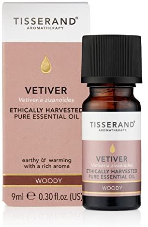 Tisserand Vetiver Ethically Harvested Essential Oil - 9ml | Earthy & Grounding Vetiver Aroma, 100% Natural Pure Essential Oils, Uncompromising Quality, Certified Vegan