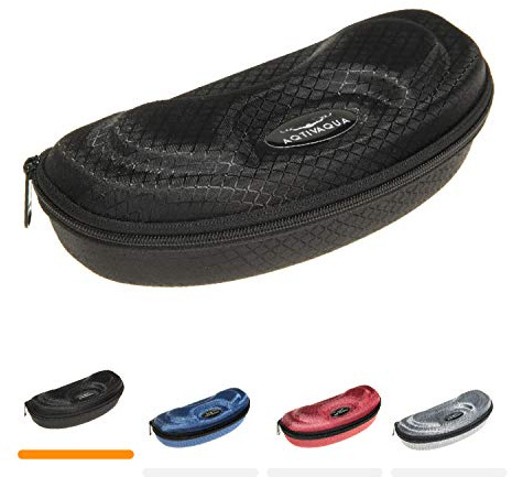 AqtivAqua Funda Protectora Dura para Gafas de natación y Gafas de Sol (Color Negro)