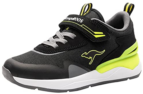 KangaROOS KD-Gym Ev, Zapatillas, Jet Black Neon Yellow 5062, 38 EU