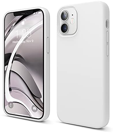 elago Liquid Silicone Case Designed for iPhone 12 Mini (5.4), Premium Silicone, Full Body Protection : 3 Layer Shockproof Cover Case (White)