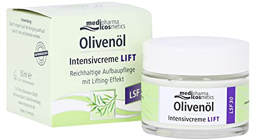 Olivenöl Intensivcreme Lift - fördert den Kollagenaufbau - mildert Falten - mit LSF 30 - medipharma cosmetics - 50 ml