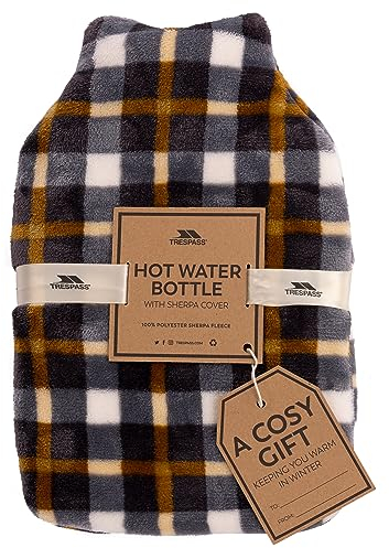 Trespass Hot Water Bottle 2L with Sherpa Fleece Cover Hug Me