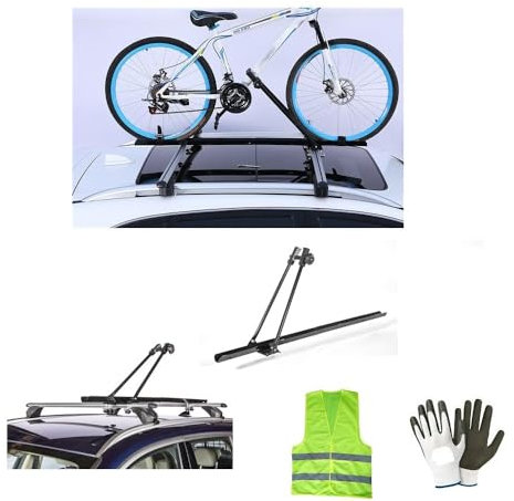 Compatible avec BMW X5 Porte-VÉLO pour Barres DE Toit Porte-Bagages DE Toit DE Voiture en Acier Poids Max 15KG Roues DE VÉLO 55MM SYSTÈME DE Fixation U-Type