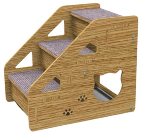 Rampa per Cani e Gatti - Scala Portatile a 3 Livelli per Animali Domestici | Scaletta Antiscivolo per Letto, Divano e Auto - per Taglia Media/Piccola e Anziani