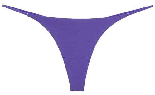 ranrann Femme String Ficelle Sexy Micro Bikini Mini Tanga sous-vêtement Shorty Maillot de Bain String Lingerie S-XL Violet S