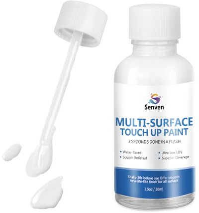 White Touch Up Paint High-Gloss Multi Surface Acrylic White Touch Up Paint Pen Scratch Repair for Metal,Walls,Cabinets,Appliances,Wood,Door,Furniture,Enamel 1.5 Fl Oz