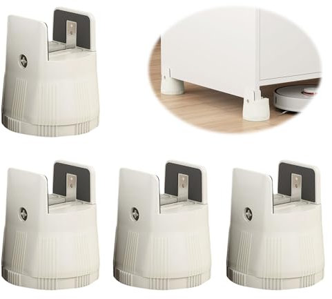 4 Stück Möbelerhöhung, 6-8 cm Höhenverstellbar Möbelerhöher Tischerhöher Elefantenfuß, für Möbel mit Runde & Quadrat Stuhlbein in der Breite 1-5 cm (Weiß)