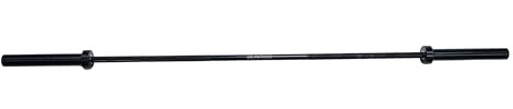 RUSTER Barra Olímpica de Pesas HE 15kg y 20kg - Barra Olímpica Profesional en Acero de Alta Resistencia con Acabado Hard Chrome Negro - Ideal para Entrenamiento Intensivo (20, Kilogramos)