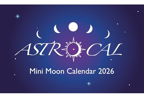 Astrocal Moon Calendar Mini calendario 2026 con fasi lunari, Regno Unito