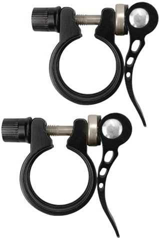 EMTPJAL 2PCS Bicycle Seatpost Clamps, Aluminium Alloy Quick Release Bike Seat Tube Clips, 28.6mm & 31.8mm Saddle Seat Collars for Mountain Road Folding Bikes