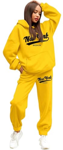 Vhersily 2026 Tuta Da Donna Con Stampa Baseball New York, Tuta Da Jogging In Due Pezzi, Con Cappuccio E Pantaloni, Set Sportivo Sportswear Fitness Completi Ginnastica Completo Casa Streetwear Morbido