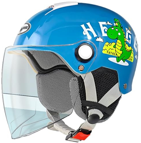 Casco Da Moto Per Bambini, Casco Da Scooter, Casco Jet Con Visiera Parasole, Casco Da Scooter Per Bambine, Casco Da Ciclomotore Per Bambini, Per Bambini Dai 3 Ai 12 Anni 3,52~57 cm