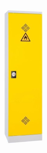 Lüllmann Umweltschrank komplett montiert Gelb 195x50x42cm (HxBxT) Gefahrstoffschrank Pflanzenschutzschrank Chemikalienschrank Spritzmittelspind 566246