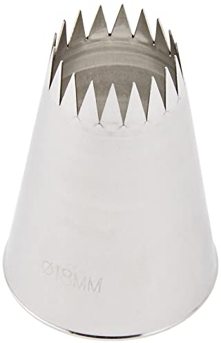 silikomart | Bocchetta per Sac à Poche in Acciaio Inox, Ideale per Decorazioni ad Effetto, Facile da Lavare, Beccuccio Foro Stella Francese Ø18 mm, Made in Italy