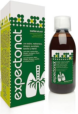 Soria Natural Expectonat Jarabe para la Tos adultos - Ayuda a expulsar la Mucosidad, Alivia la Tos, Suaviza el Dolor de garganta - Jarabe Natural con Tomillo, Drosera, Eucalipto, Saúco - Bote 250ml