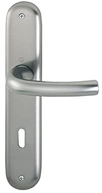 HOPPE 2947388 Drückergarnitur Tokyo-auf Langschild Buntbart Entfernung 90mm, für Türstärke 37-42mm, Edelstahl Effekt