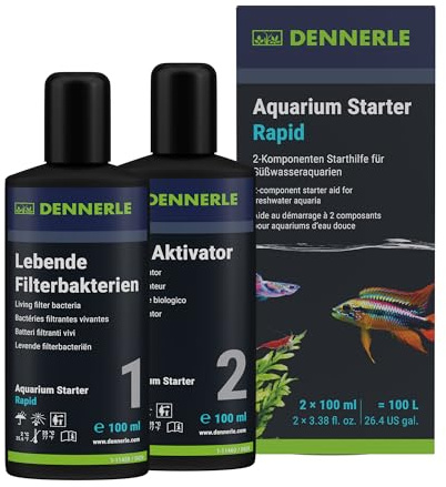 Dennerle 1681 Aquarium Starter Rapid 200 ml, 2-Komponenten Bio-Aktivator für einen schnellen und sicheren Aquarienstart