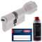 ToniTec Set aus ABUS Schließzylinder Türzylinder als Knaufzylinder ECK660 GS gleichschließend inkl. 3 Schlüssel je Bestellung mit Sicherungskarte Größe 45 45Kmm + ToniTec Pflegespray