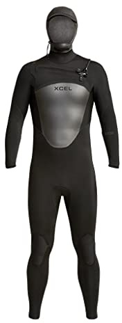 XCEL Men's Axis Hooded Front Zip Full Wetsuit, High Performance Stretch, 5/4mm