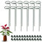 12 Stück Pflanzenstütze 40cm Klein Staudenhalter Strauchstütze Stahl mit 24 Pflanzenclips Single Pflanzenhalter Stem Stützring Orchideenstab Kunststoff für Pflanzen Blumen Gemüse