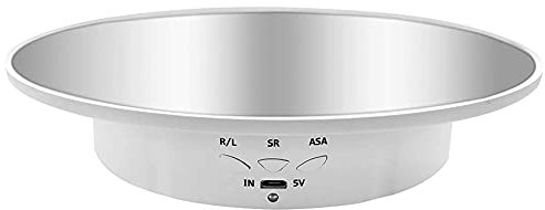 Lrtzizy PréSentoir Rotatif Motorisé, 7,87 Pouces, PréSentoir de Plateau Tournant à 360 DegréS Recouvert d'un Miroir pour la Photographie (Blanc)