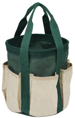 sourcing map Gartengeräte Tasche 7.5 x 8.3 Große Oxford Wasserdicht mit Taschen Garten Tragetasche Gärtnern Pflanze Werkzeug Organizer Speicherung Träger Geschäft Dunkelgrün