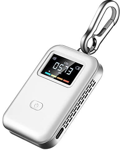 Chavisenty Mobile CO2 Monitor NDIR Sensor Carbon Dioxide Detector Indoor CO2 Testing Manager NDIR Sensor with Hook