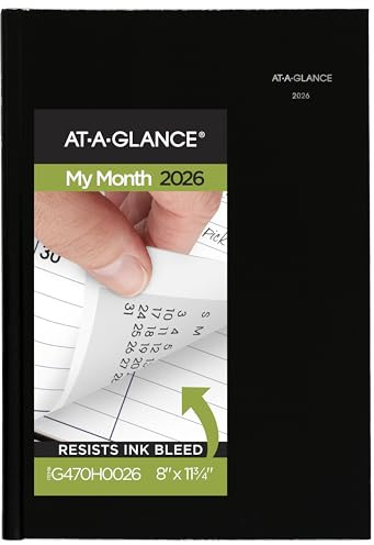 AT-A-GLANCE 2026 Planner, Monthly, 8 x 11-3/4, Large, Hardcover, DayMinder, Black (G470H0026)