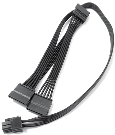 HSSDTECH Cavo di Alimentazione SATA da 6 Pin a 3x15 Pin per Seasonic PSUs per Antec PSUs, Splitter per Mining BTC, Adattatore per Disco Rigido 18.7-inch (47.6cm)