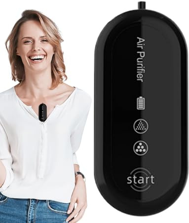 Purificador de aire para el cuello, pequeño collar portátil con filtro de aire, purificación eficiente, se puede llevar en cualquier lugar para viajes, avión, oficina y hogar