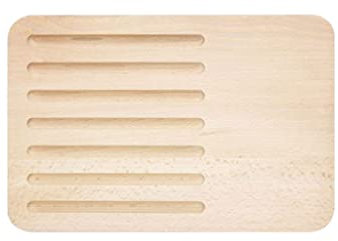Tabla de Cortar Pan Profesional para Cocina con Ranuras para Carne, Verduras y Queso, Color Madera (Paquete de 2 Unidades de Color Madera)