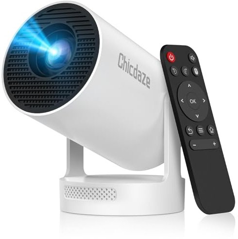Mini Projector with WiFi and Bluetooth, Smart Portable Projector with 4K Support, 5w Sound Base Speaker, 260 ANSI, 210° Rotation, Auto Keystone Correction for Home Bedroom Outdoor, HY300 Plus