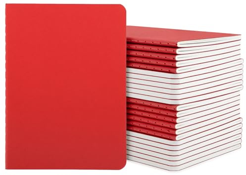 Yarotm Blocco Note A6 Pagine Bianche - 24 Pezzi Taccuino Appunti A6 10x14cm - 100g/m² 60 Pagine Block Notes - Quaderno Copertina Morbida - Notebook Set per Scrivere e Disegnare, Regalo, Rosso