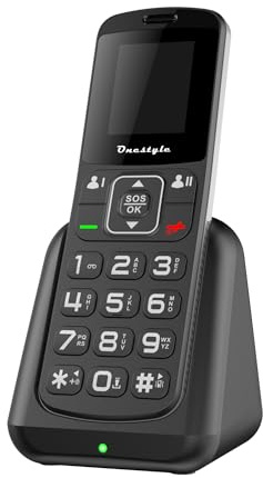 Onestyle Silver II o, Seniorenhandy mit Ladeschale, Dual-SIM, große Tasten (Schwarz)
