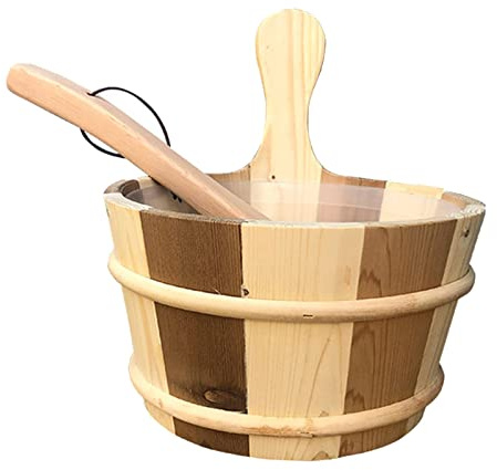 Tonneau de sauna en bois de 4 L - Grande capacité - Accessoire de spa pour salle de bain - Hôtel - Marron - Type 2