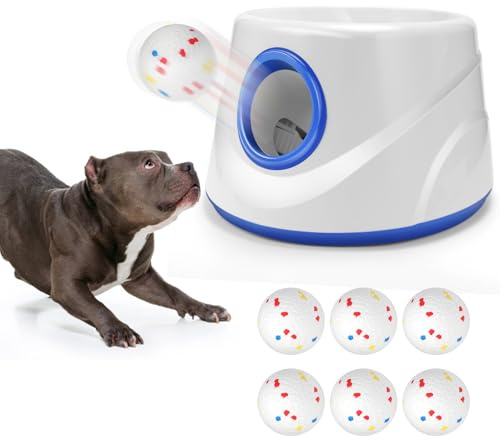 AIRSHOOTER Automatic Ball Thrower for Dogs, Ball Launcher for Dogs - 2.3 Dog Balls * 6Pack (Blue)