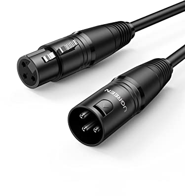 UGREEN Mikrofonkabel XLR Stecker auf XLR Busche Busche XLR Kabel Schwarz (3M)