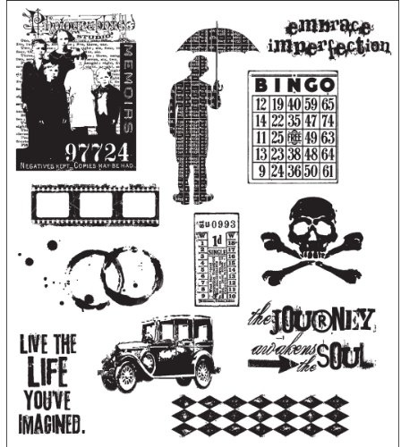 Stampers Anonymous Tim Holtz Cling Rubber Stamp Set, 7-Inch by 8.5-Inch, Mini Muse